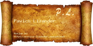 Pavics Lizander névjegykártya